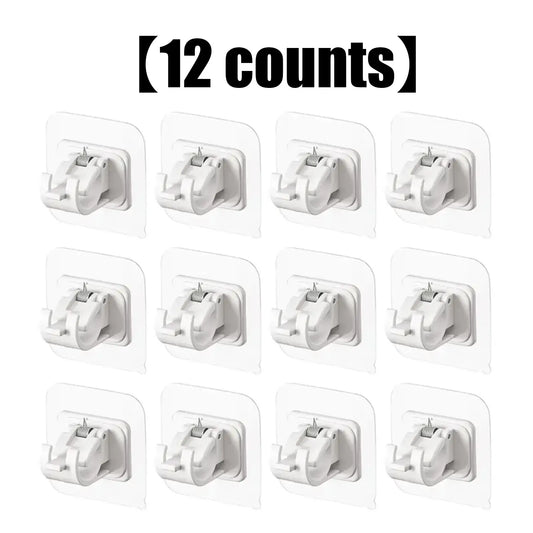 A set of 8PCS Curtain Rod Brackets with Clips,Transparent Drapery Hooks,Rod Hanging,Adjustable Rods Holder,Multipurposefor Curtain Rod Hooks for Livingroom Bathroom Kitchen Bedroom Toilet Apartment,home essentials