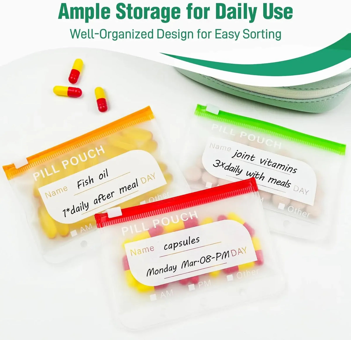 Travel Pill Organizer Set
