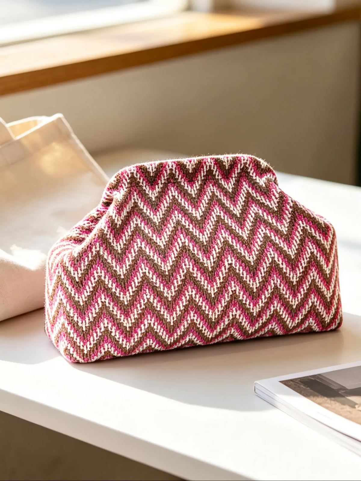 Women's Striped/rhombus/leaf/dot Cloud Handbag, Clip Closure Crossbody Bag, Lightweight Foldable for Daily Use, Gifts for Friends and Valentine's Day