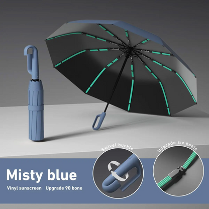 Windproof Automatic Folding Umbrella with Loop Buckle