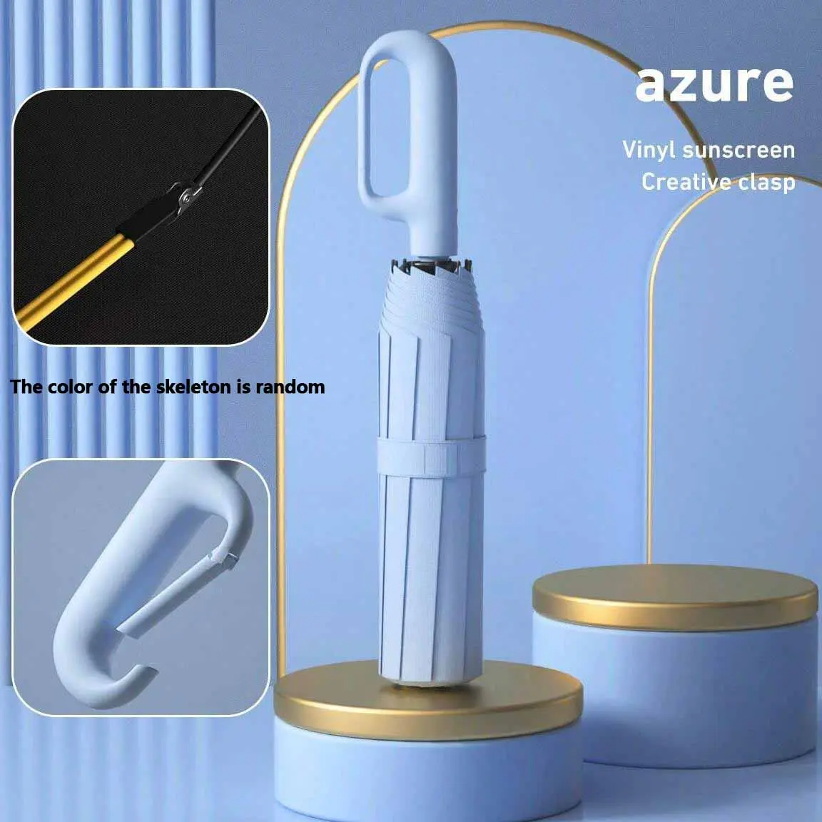 Windproof Automatic Folding Umbrella with Loop Buckle