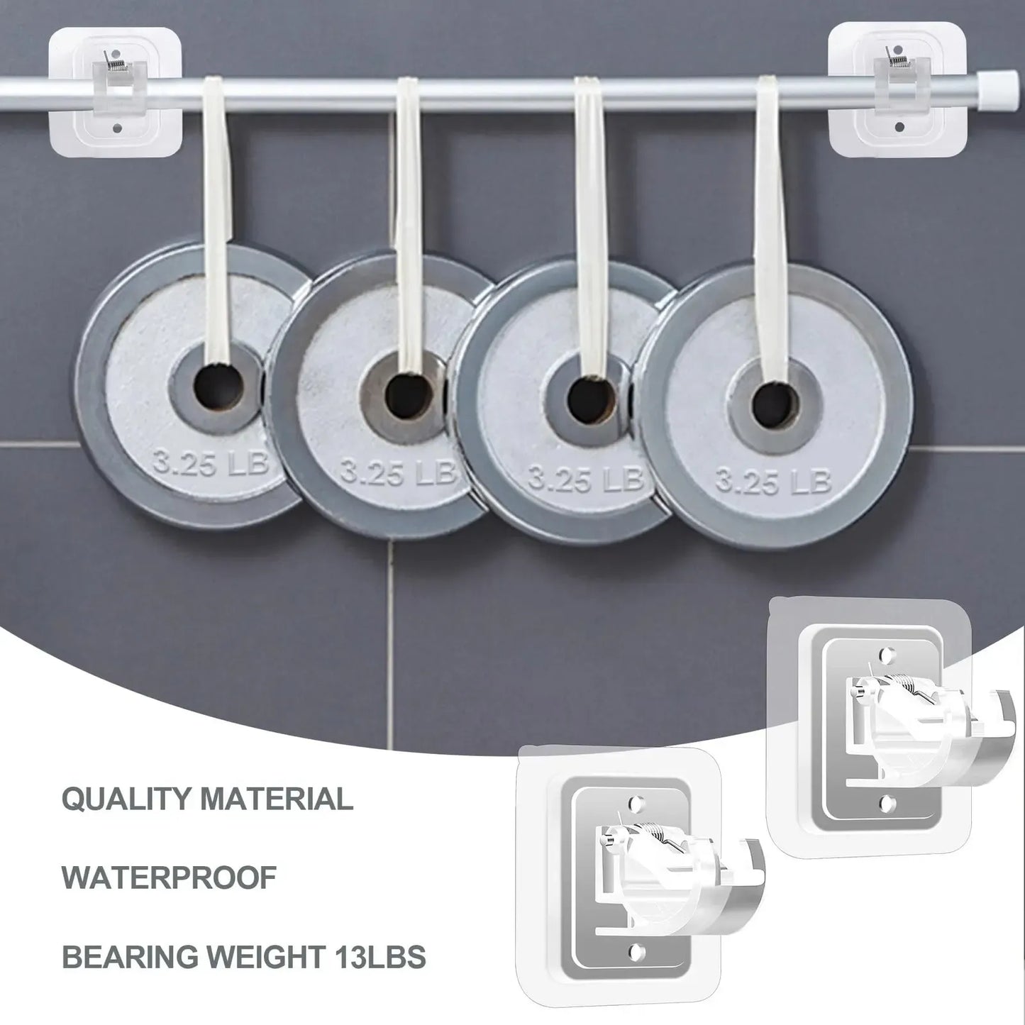 A set of 8PCS Curtain Rod Brackets with Clips,Transparent Drapery Hooks,Rod Hanging,Adjustable Rods Holder,Multipurposefor Curtain Rod Hooks for Livingroom Bathroom Kitchen Bedroom Toilet Apartment,home essentials