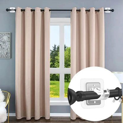 A set of 8PCS Curtain Rod Brackets with Clips,Transparent Drapery Hooks,Rod Hanging,Adjustable Rods Holder,Multipurposefor Curtain Rod Hooks for Livingroom Bathroom Kitchen Bedroom Toilet Apartment,home essentials