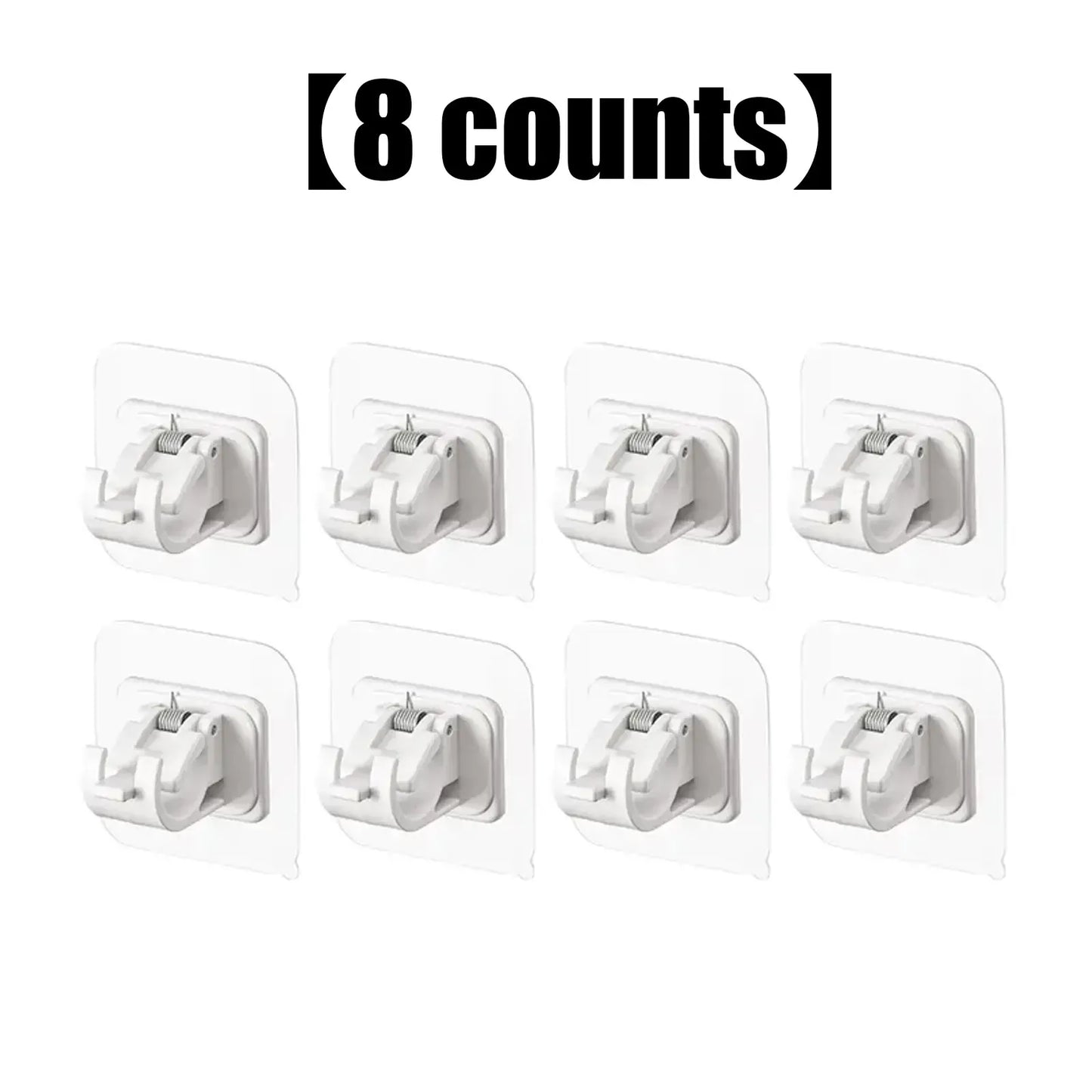 A set of 8PCS Curtain Rod Brackets with Clips,Transparent Drapery Hooks,Rod Hanging,Adjustable Rods Holder,Multipurposefor Curtain Rod Hooks for Livingroom Bathroom Kitchen Bedroom Toilet Apartment,home essentials