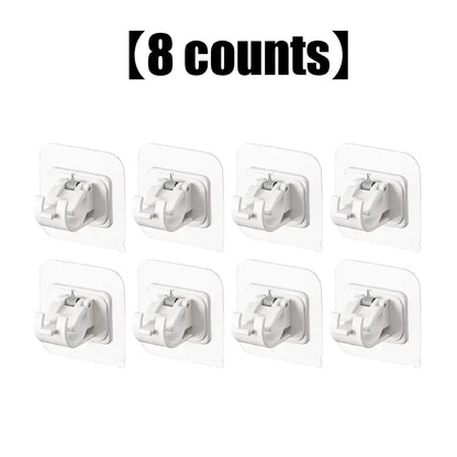 A set of 8PCS Curtain Rod Brackets with Clips,Transparent Drapery Hooks,Rod Hanging,Adjustable Rods Holder,Multipurposefor Curtain Rod Hooks for Livingroom Bathroom Kitchen Bedroom Toilet Apartment,home essentials