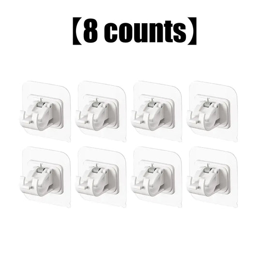 A set of 8PCS Curtain Rod Brackets with Clips,Transparent Drapery Hooks,Rod Hanging,Adjustable Rods Holder,Multipurposefor Curtain Rod Hooks for Livingroom Bathroom Kitchen Bedroom Toilet Apartment,home essentials