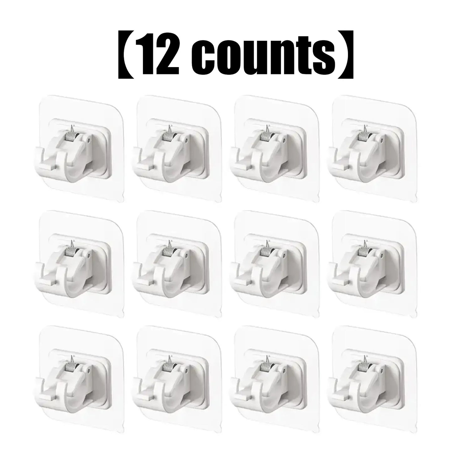 A set of 8PCS Curtain Rod Brackets with Clips,Transparent Drapery Hooks,Rod Hanging,Adjustable Rods Holder,Multipurposefor Curtain Rod Hooks for Livingroom Bathroom Kitchen Bedroom Toilet Apartment,home essentials