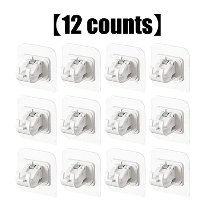A set of 8PCS Curtain Rod Brackets with Clips,Transparent Drapery Hooks,Rod Hanging,Adjustable Rods Holder,Multipurposefor Curtain Rod Hooks for Livingroom Bathroom Kitchen Bedroom Toilet Apartment,home essentials