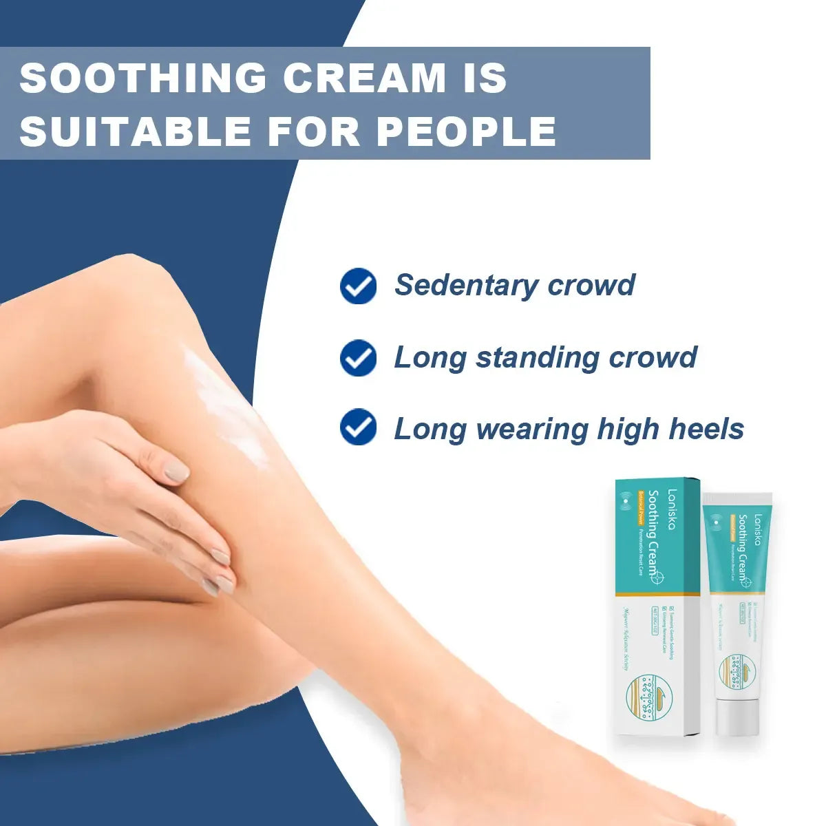 Leg Relief Gentle Herbal Varicose VeinsCream-External Use for Pain, Swelling, and Vein Repair |Soothing Massage Lotion for Body & SkinComfort-30g