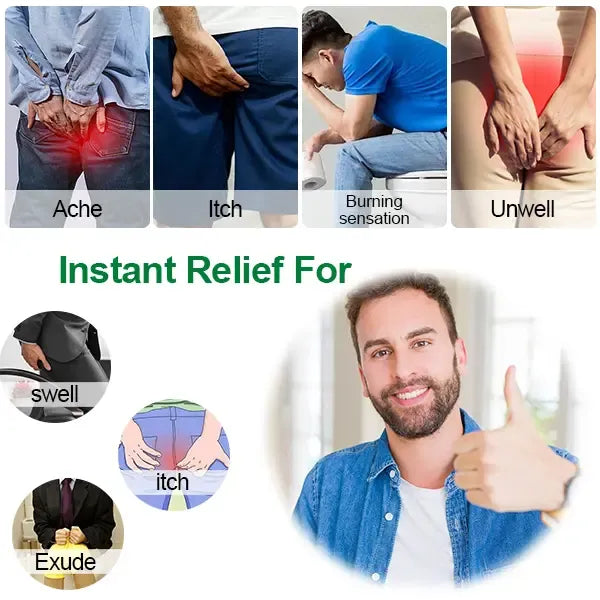 Hemorrhoid Treatment Cream-Gel with Soothing Aloe Vera, Anti-Itch Relief for Pain & Swelling, Alcohol-Free Formula for Sensitive Skin, Unisex, 1.4 oz with Finger Cots