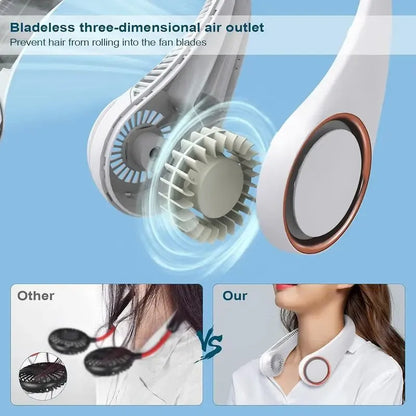 Hands-free neck fan for sports
