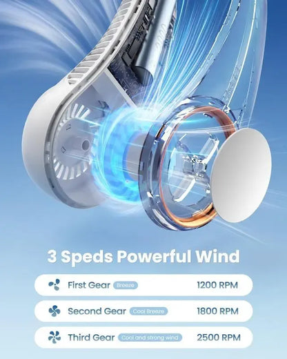 Hands-free neck fan for sports