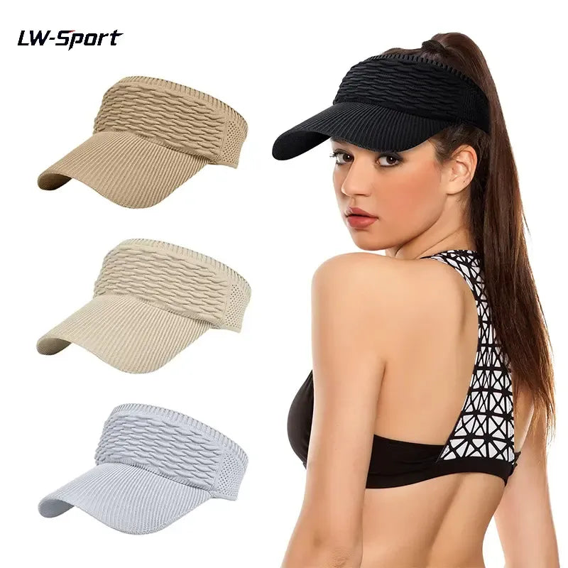 2Pcs Women's High Ponytail Sun Visor Hat