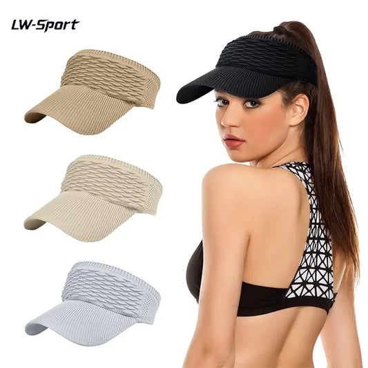2Pcs Women's High Ponytail Sun Visor Hat