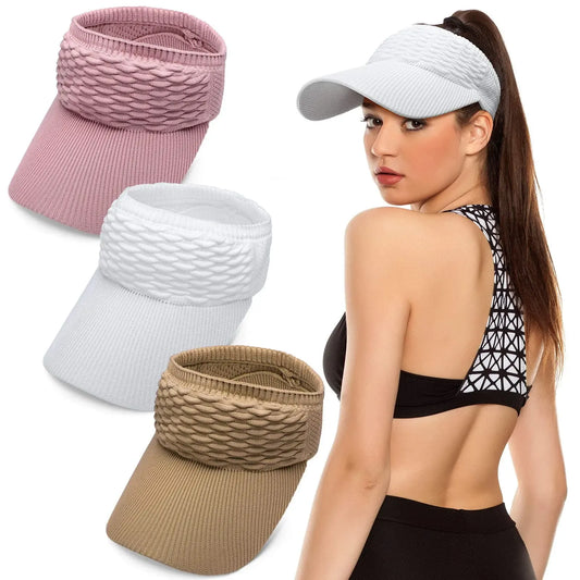 2Pcs Women's High Ponytail Sun Visor Hat