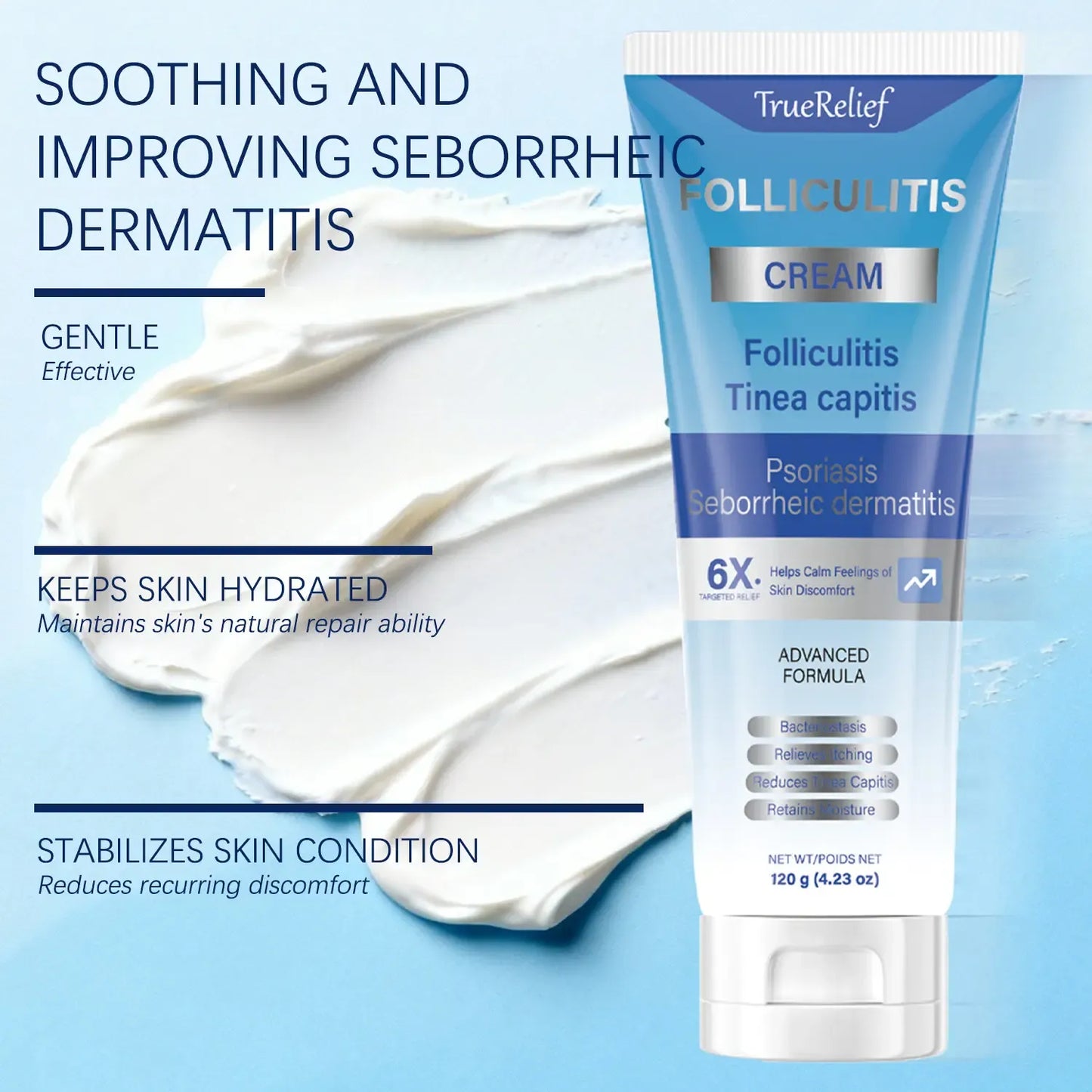 Botanical Folliculitis Cream, Soothing Moisturizer for Bumps on Face