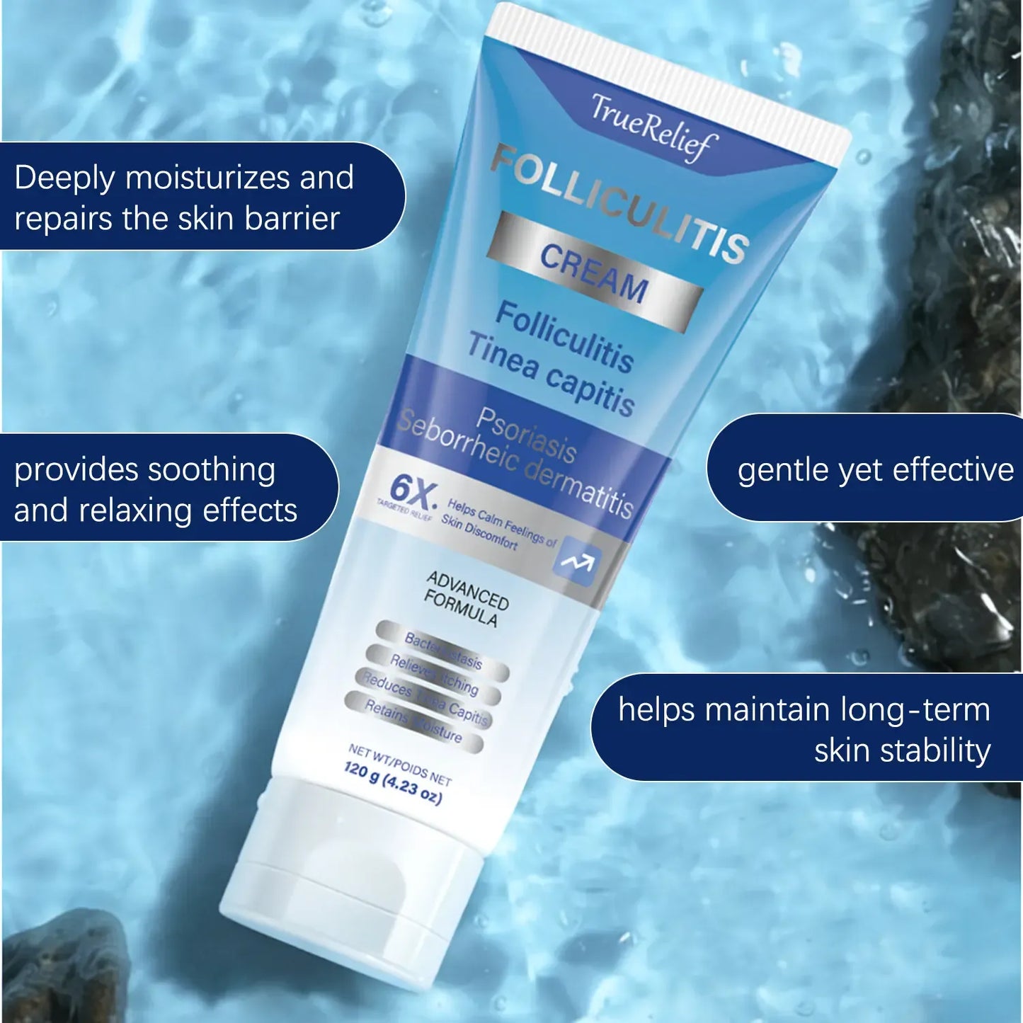 Botanical Folliculitis Cream, Soothing Moisturizer for Bumps on Face