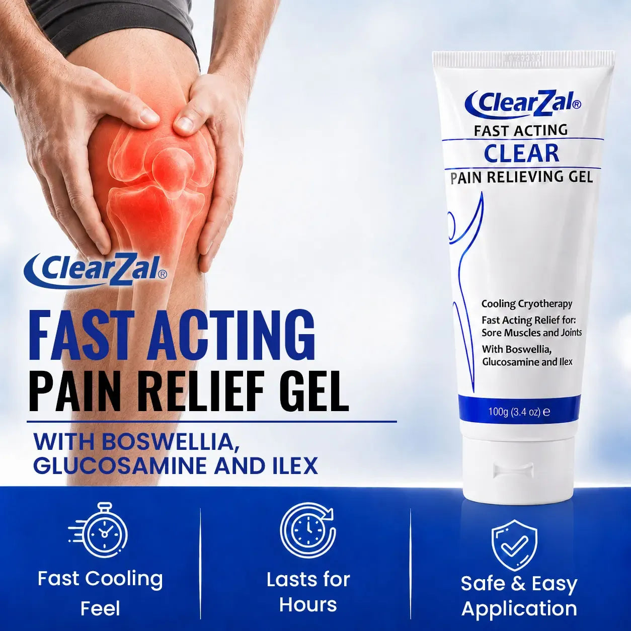 Soothing Cooling Gel 100g, Relieving Body Gel, Cooling with Menthol and Frankincense, Helps Relieve Muscle Tension
