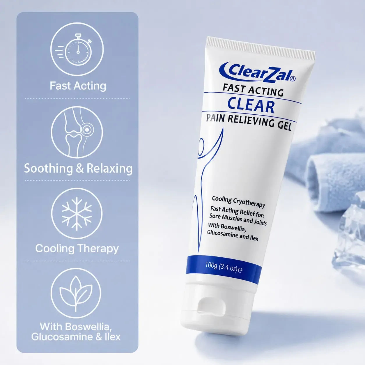 Soothing Cooling Gel 100g, Relieving Body Gel, Cooling with Menthol and Frankincense, Helps Relieve Muscle Tension
