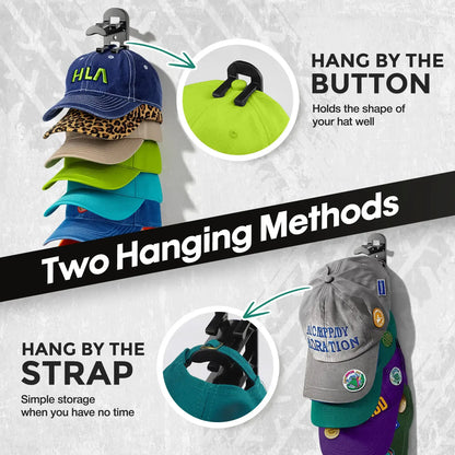 Hat Hook for Wall 2 Pack Hat Organizer Holds Up to 20 Hats