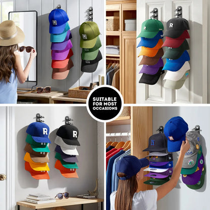 Hat Hook for Wall 2 Pack Hat Organizer Holds Up to 20 Hats