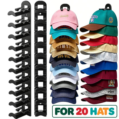 Hat Hook for Wall 2 Pack Hat Organizer Holds Up to 20 Hats