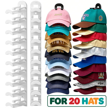 Hat Hook for Wall 2 Pack Hat Organizer Holds Up to 20 Hats