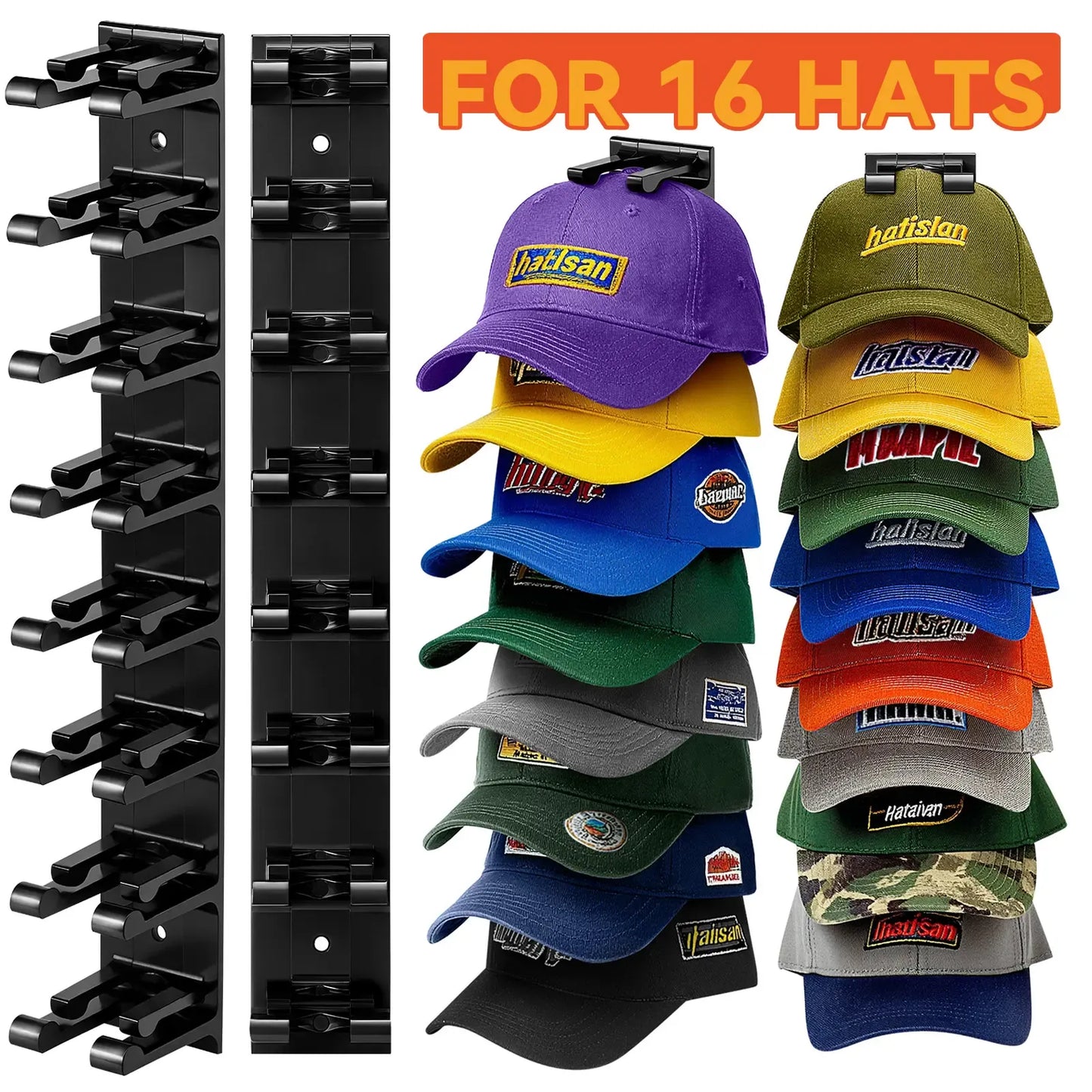 Hat Hook for Wall 2 Pack Hat Organizer Holds Up to 20 Hats