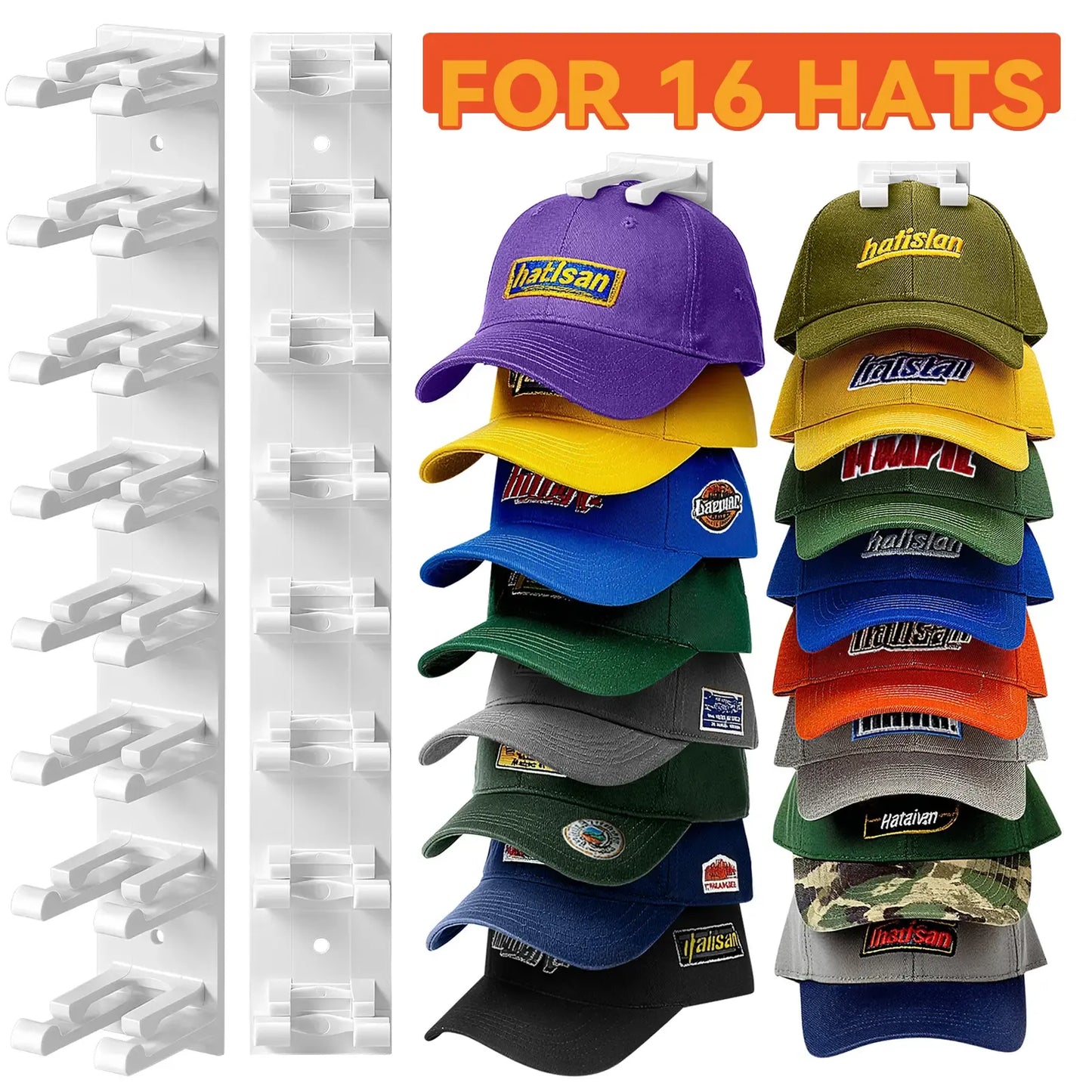 Hat Hook for Wall 2 Pack Hat Organizer Holds Up to 20 Hats