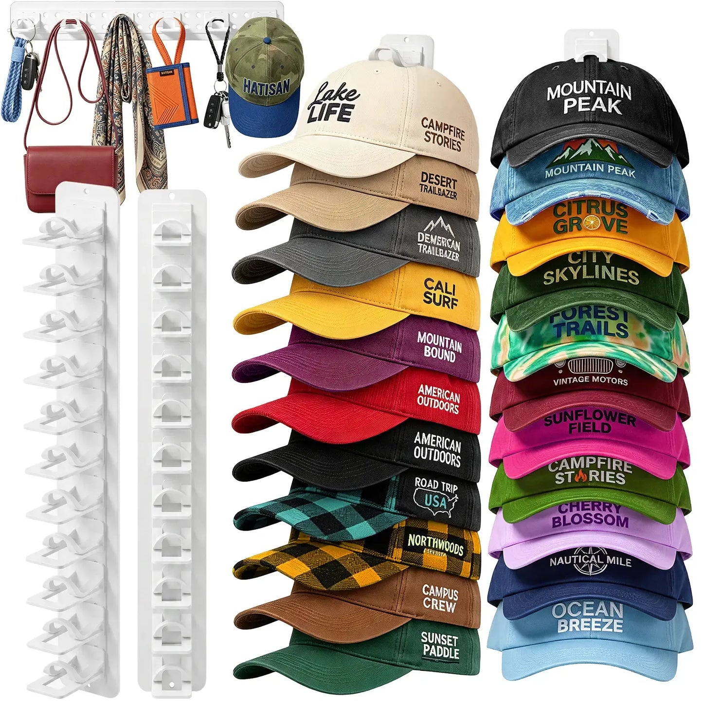 Hat Hook for Wall 2 Pack Hat Organizer Holds Up to 20 Hats