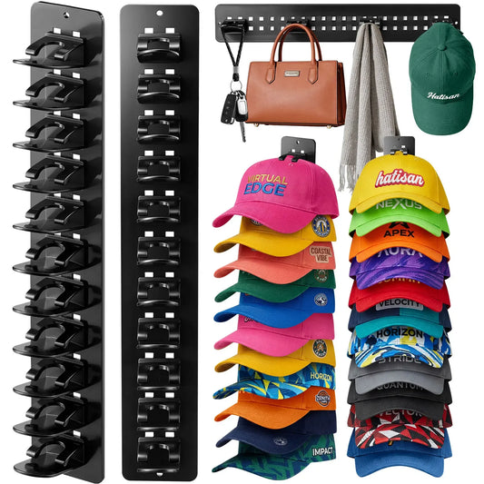 Hat Hook for Wall 2 Pack Hat Organizer Holds Up to 20 Hats