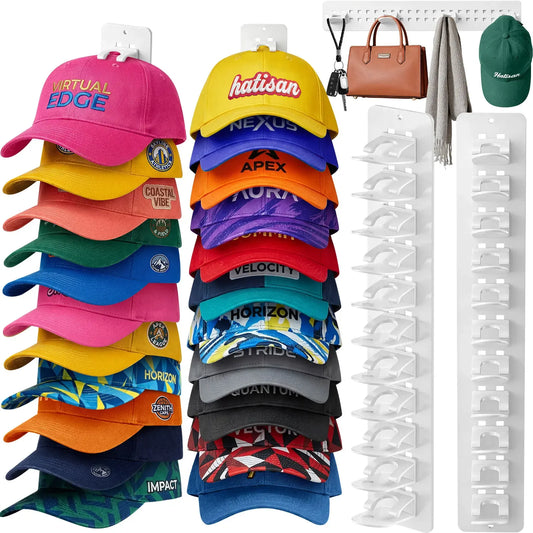 Hat Hook for Wall 2 Pack Hat Organizer Holds Up to 20 Hats