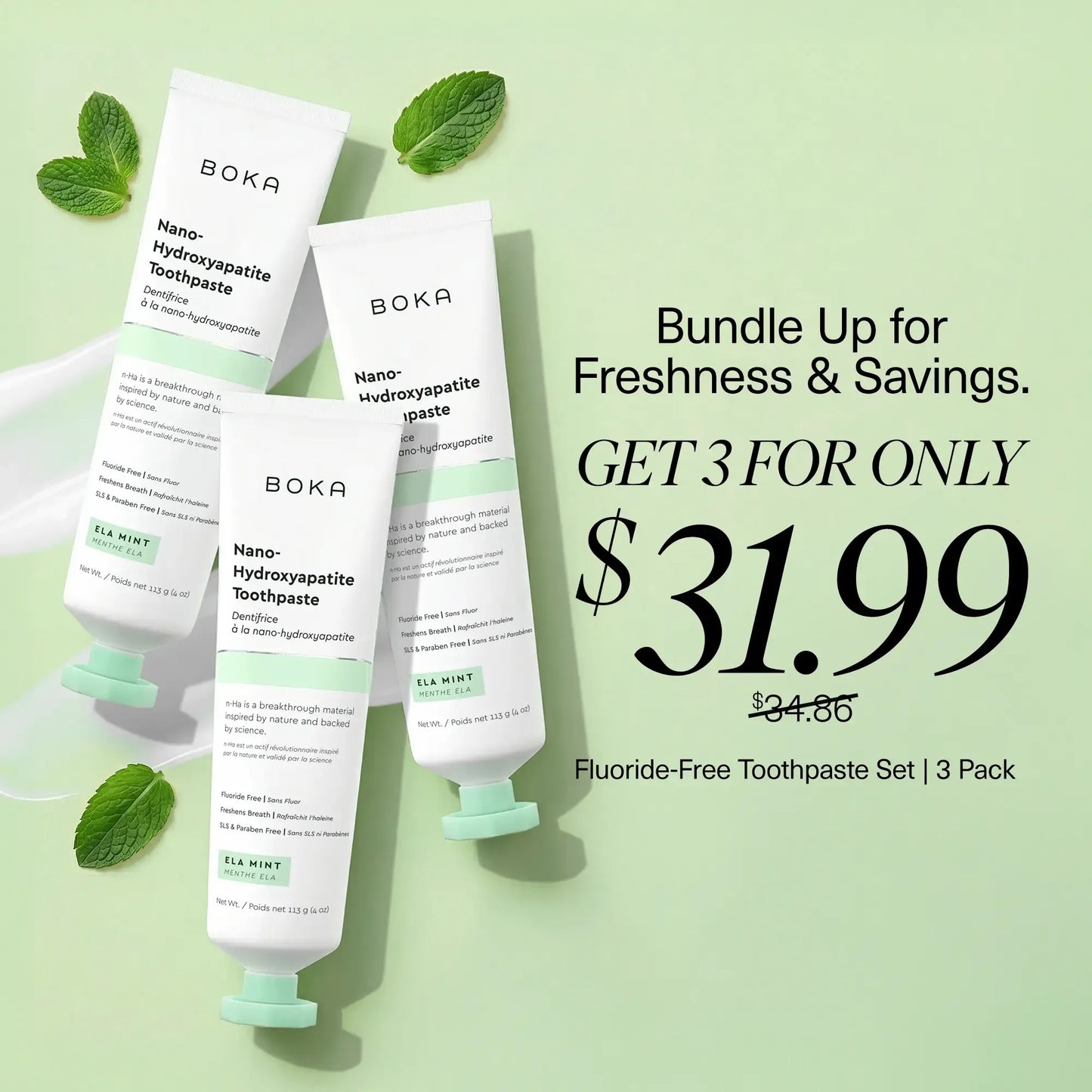 Nano Hydroxyapatite Toothpaste, Fluoride Free Toothpaste, Appropriate for Sensitive Teeth - for Adults