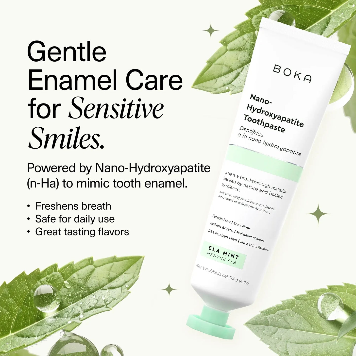 Nano Hydroxyapatite Toothpaste, Fluoride Free Toothpaste, Appropriate for Sensitive Teeth - for Adults