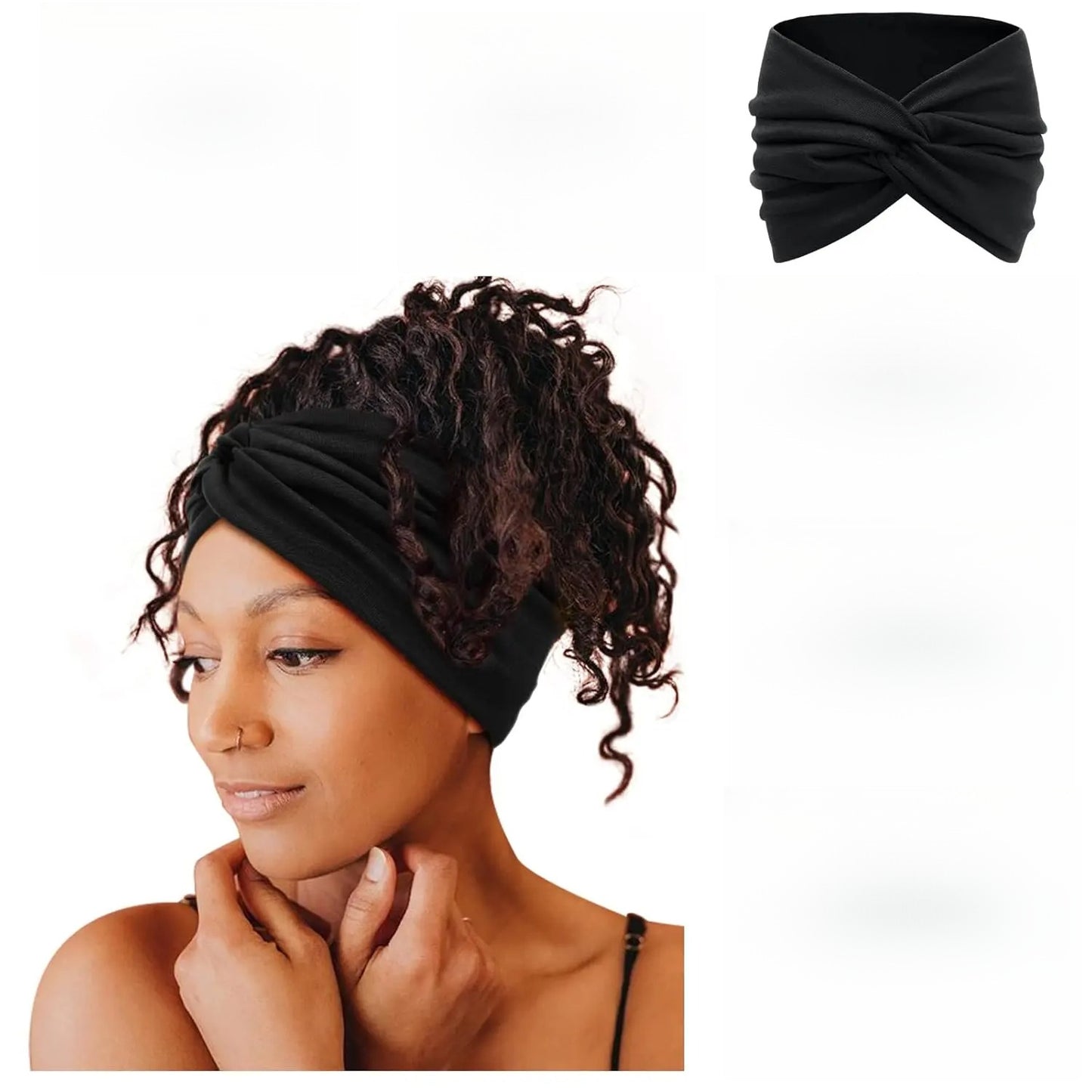 Cubidupi 6 Pack Boho Wide Headbands for Women, Stretchy Breathable Yoga Workout Headwraps, Fashion Hair Accessories for Women, Female, One Size