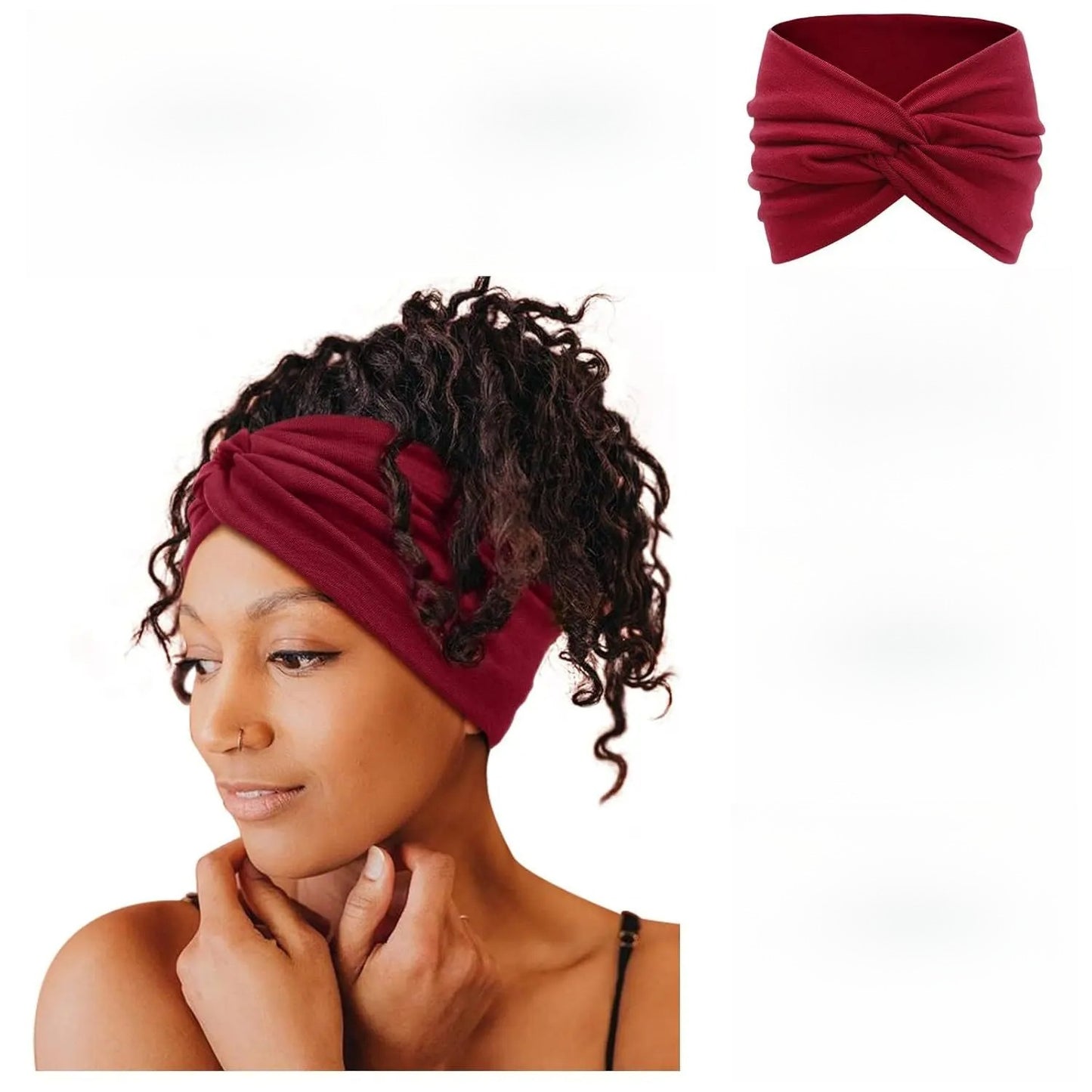 Cubidupi 6 Pack Boho Wide Headbands for Women, Stretchy Breathable Yoga Workout Headwraps, Fashion Hair Accessories for Women, Female, One Size