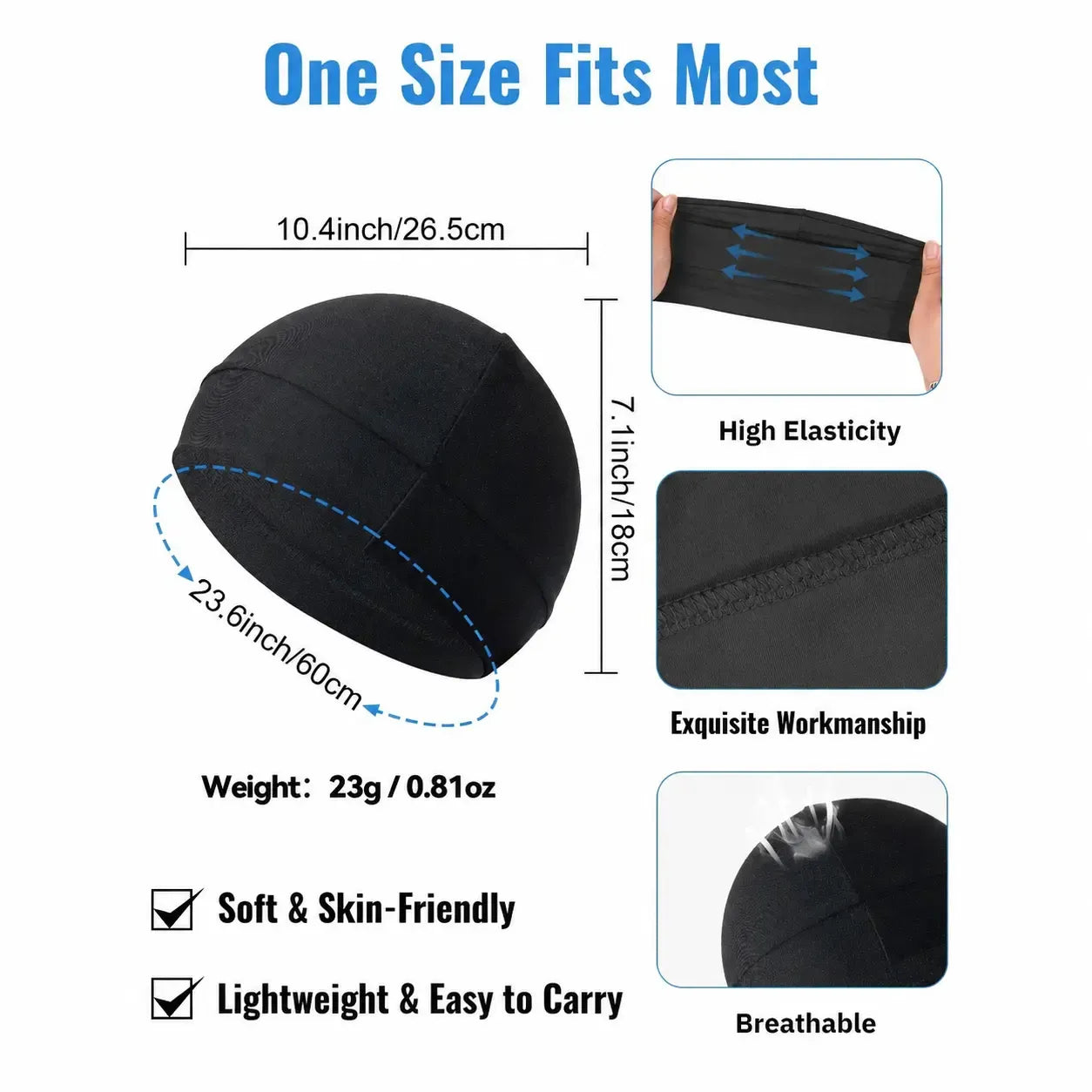 3-Pack Fitted Nylon Sports Caps – Unisex, All-Season
