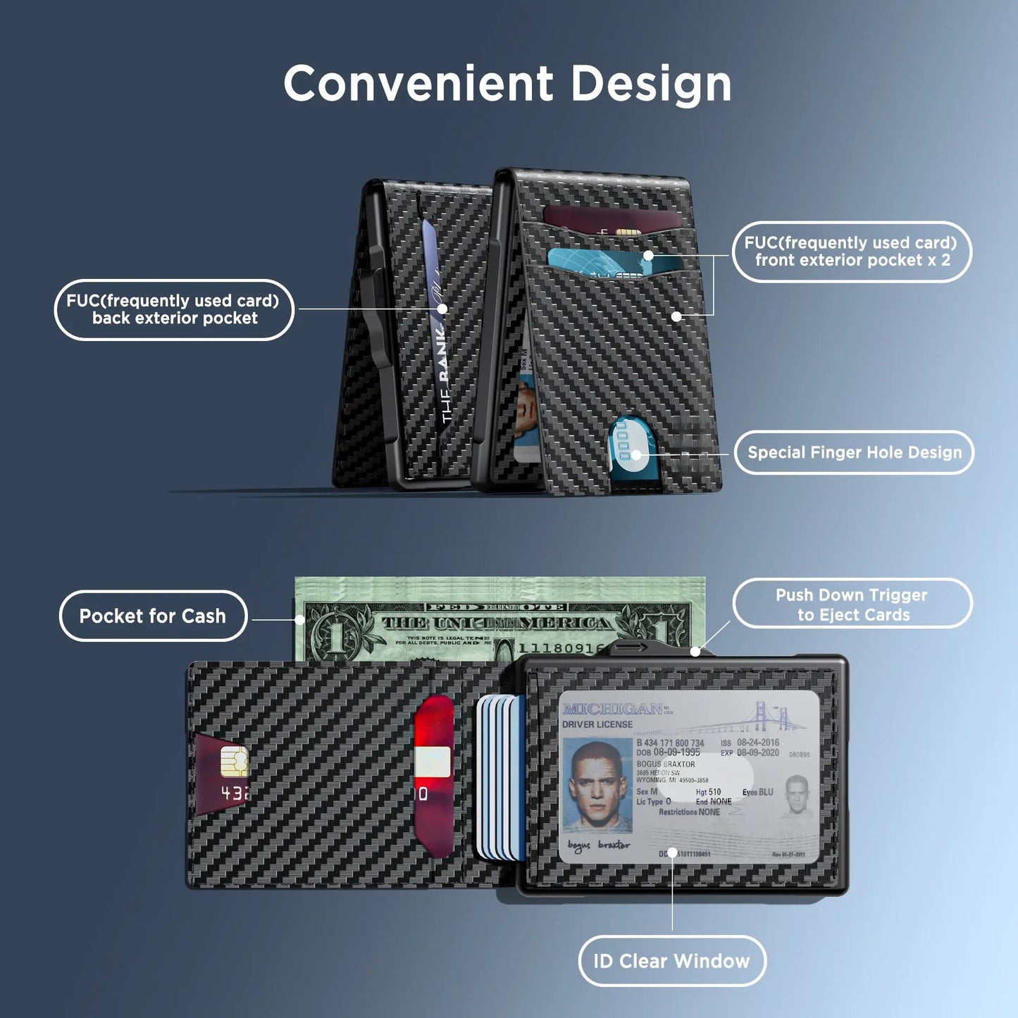 Men's Pop-Up Aluminum Wallet with RFID Blocking
