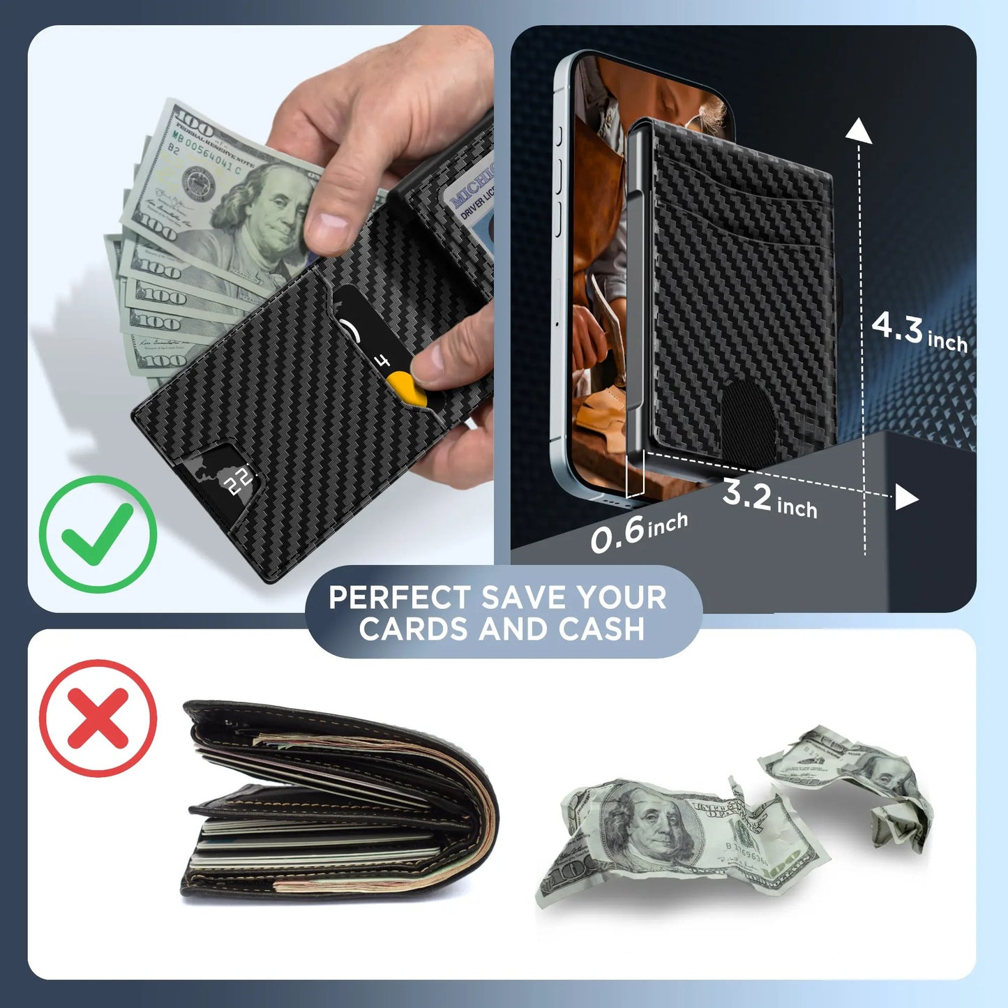 Men's Pop-Up Aluminum Wallet with RFID Blocking