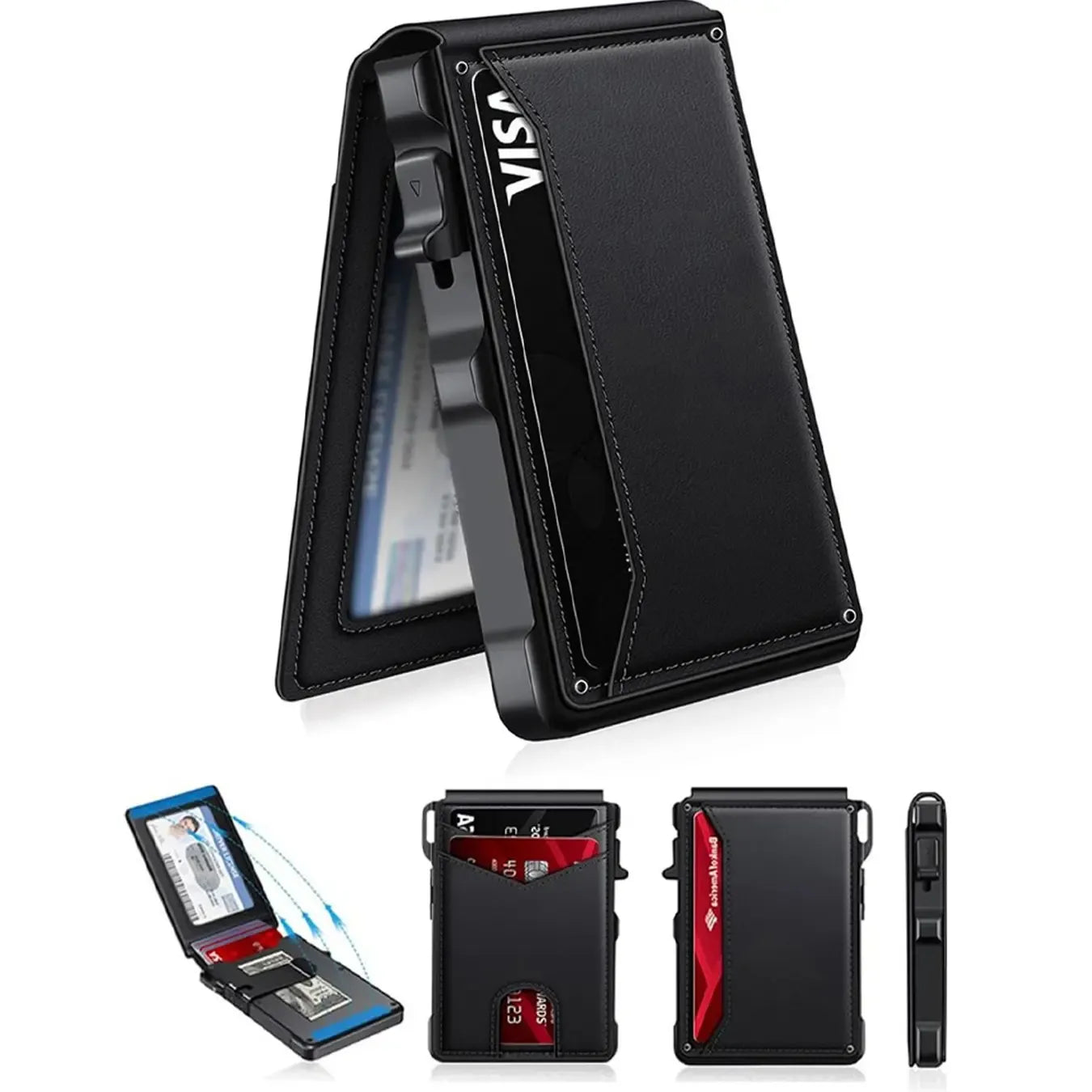 Men's Slim Aluminum Wallet with RFID Blocking – Pop-Up Card Holder