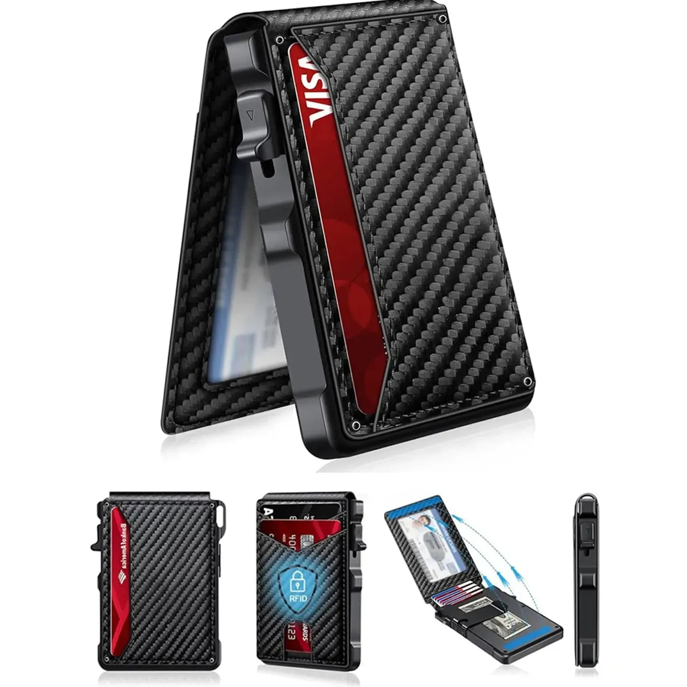 Men's Slim Aluminum Wallet with RFID Blocking – Pop-Up Card Holder