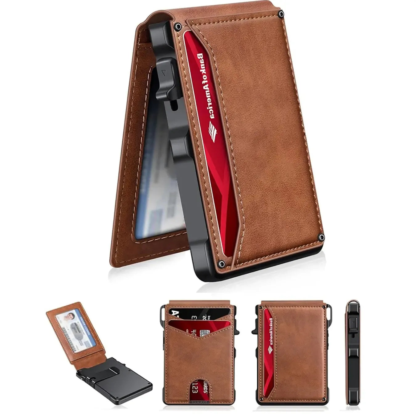 Men's Slim Aluminum Wallet with RFID Blocking – Pop-Up Card Holder