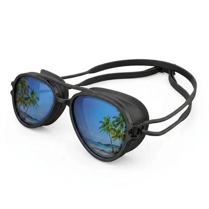 Retro Aviator Swimming Goggles – Anti-Fog, UV Protection, Adjustable Strap