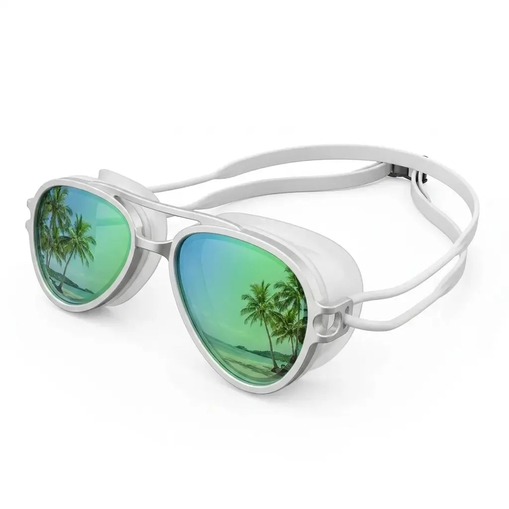 Retro Aviator Swimming Goggles – Anti-Fog, UV Protection, Adjustable Strap