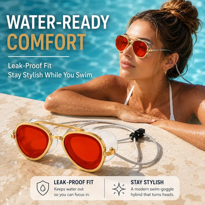 2-in-1 Polarized Swim Goggles & Sunglasses – Anti-Fog, UV Protection, Wide View
