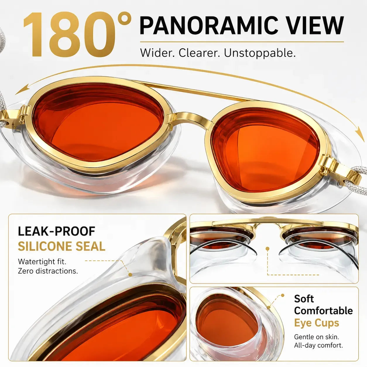 2-in-1 Polarized Swim Goggles & Sunglasses – Anti-Fog, UV Protection, Wide View