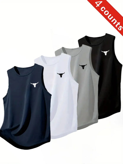 4-Pack Summer Fashion Men's Gym Sports Sleeveless Tank Tops