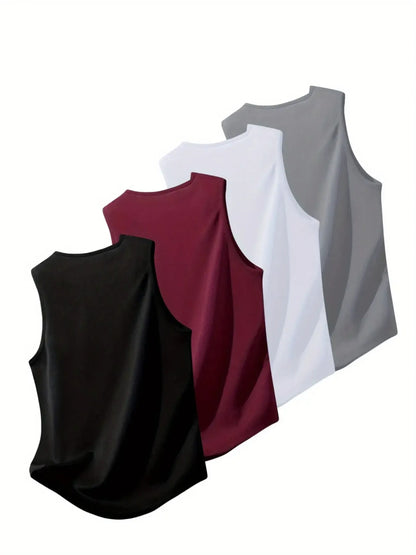 4-Pack Summer Fashion Men's Gym Sports Sleeveless Tank Tops