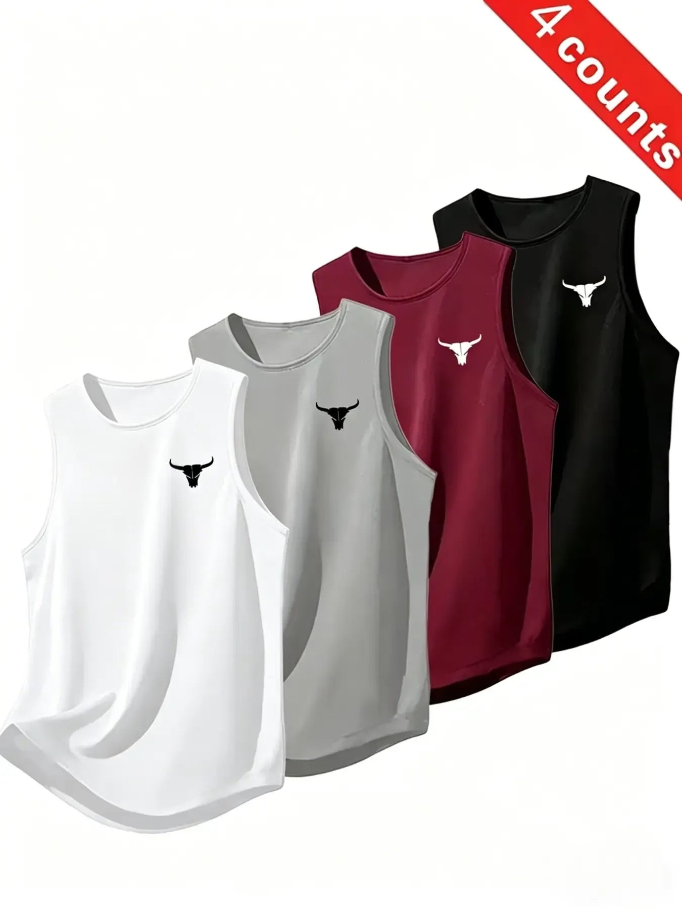 4-Pack Summer Fashion Men's Gym Sports Sleeveless Tank Tops