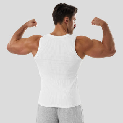 Men's Wide Strap Ribbed Tank Top